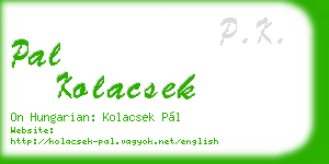 pal kolacsek business card